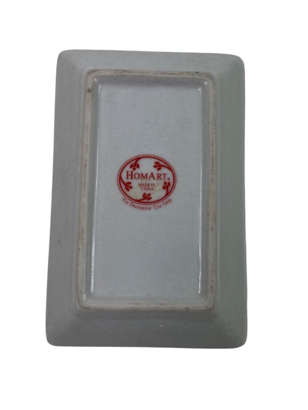 Hand-Painted HomArt Rectangular Ceramic Tray Passionflower Design Decorative - Picture 6 of 10
